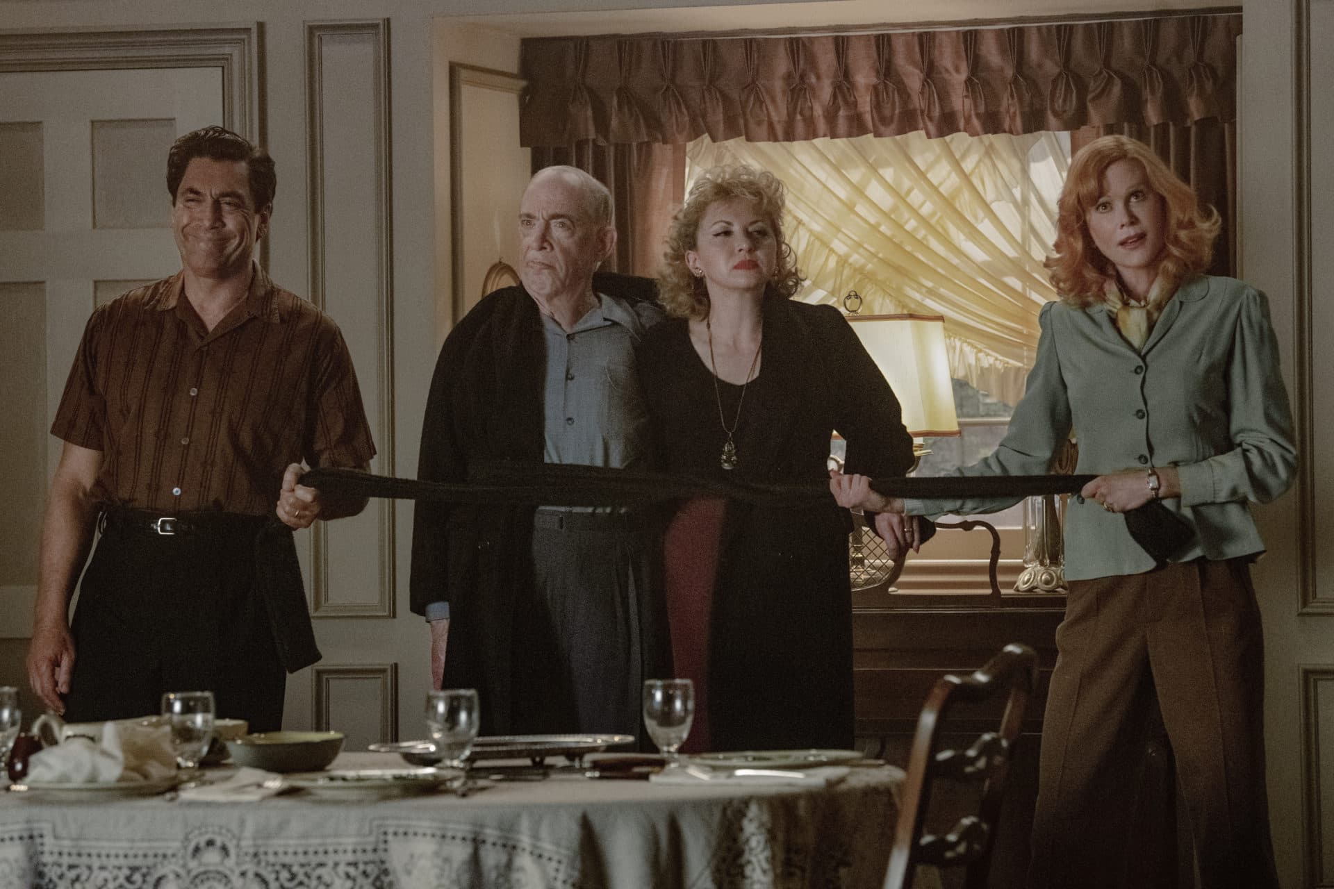 Javier Bardem, J.K. Simmons, Nina Arianda and Nicole Kidman in "Being the Ricardos." (Courtesy Glen Wilson/Amazon Content Services LLC)