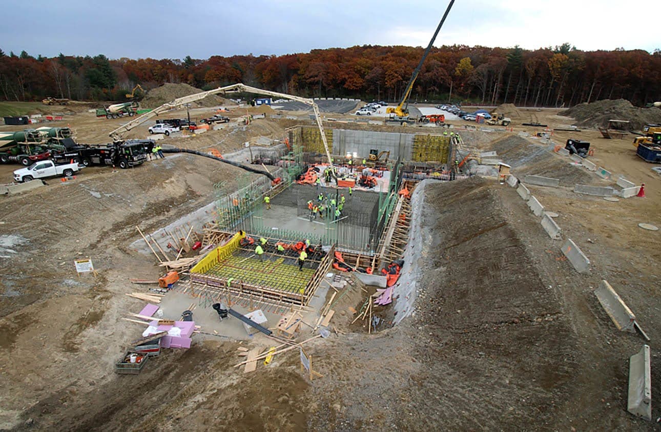 Construction under way at the Commonwealth Fusion Systems campus in Devens. (Courtesy Commonwealth Fusion Systems)