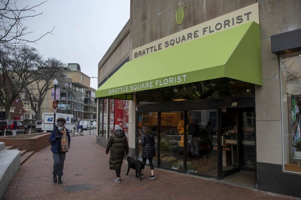 The Brattle Square Florist will soon be moving to the street.  (Robin Lubbock/WBUR)