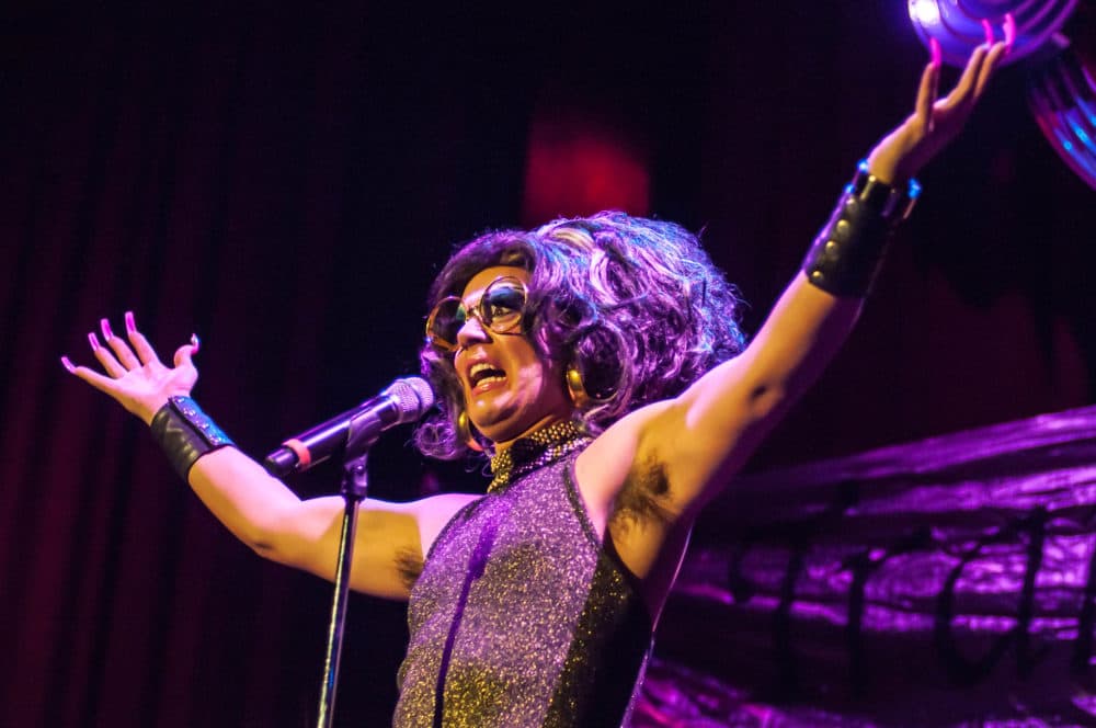Frieda Fries in a 2011 production of the drag show TraniWreck at OBERON. (Courtesy Justin Moore)