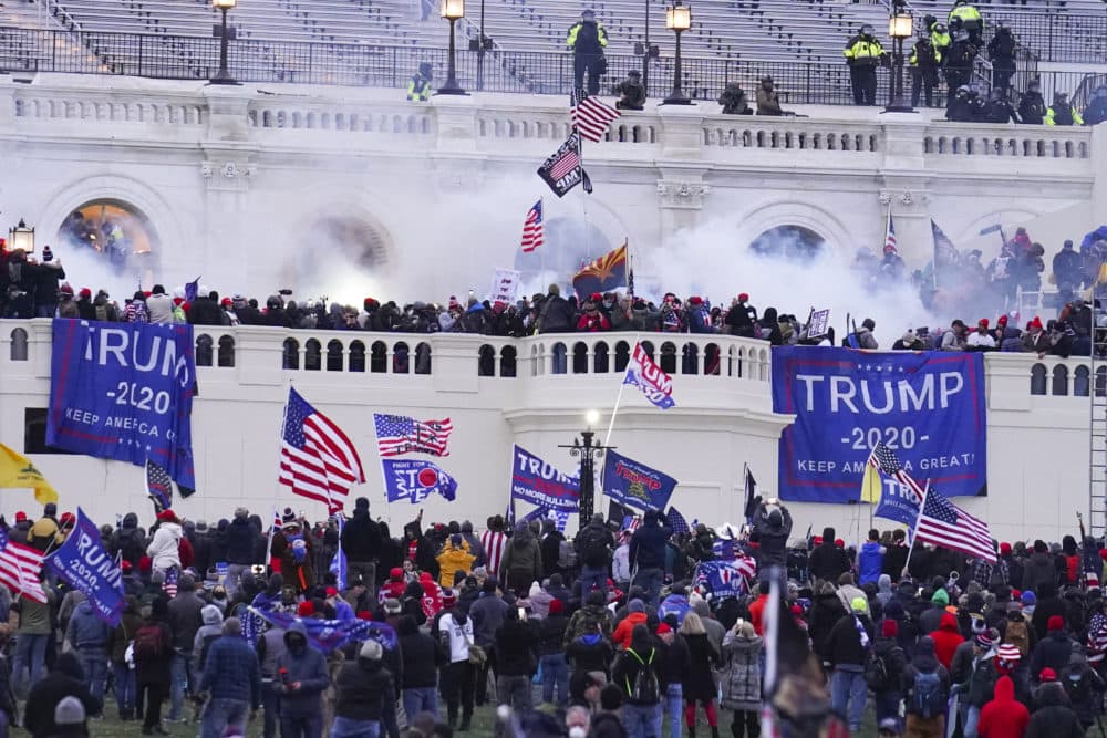 Rioters on the West Front at the U.S. Capitol on Jan. 6, 2021, in Washington. (John Minchillo/AP)