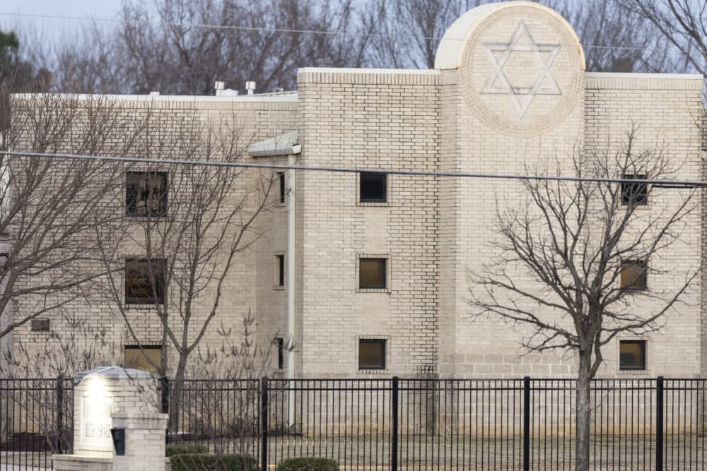 The Congregation Beth Israel synagogue is shown, Sunday, Jan. 16, 2022, in Colleyville, Texas. A man held hostages for more than 10 hours Saturday inside the temple. The hostages were able to escape and the hostage taker was killed. (Brandon Wade/AP)