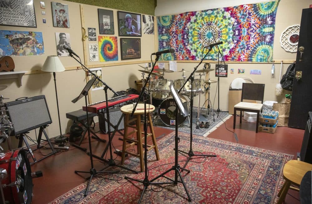 In one of the Brighton Sound Museum studios.  (Robin Lubbock/WBUR)