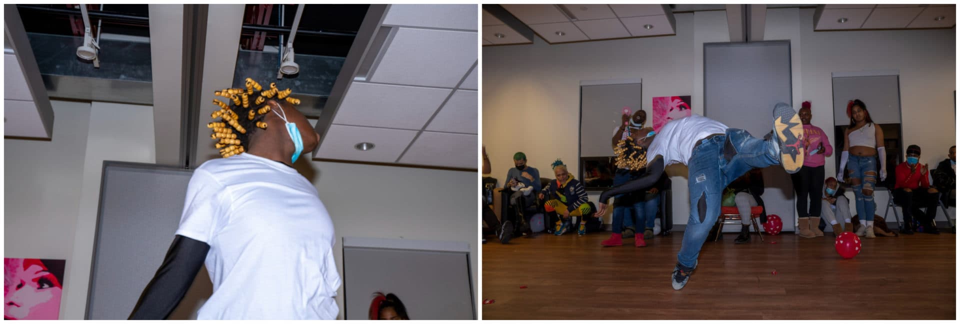 Henny Mulan walks at a recent ball at Boston GLASS. (OJ Slaughter for WBUR)
