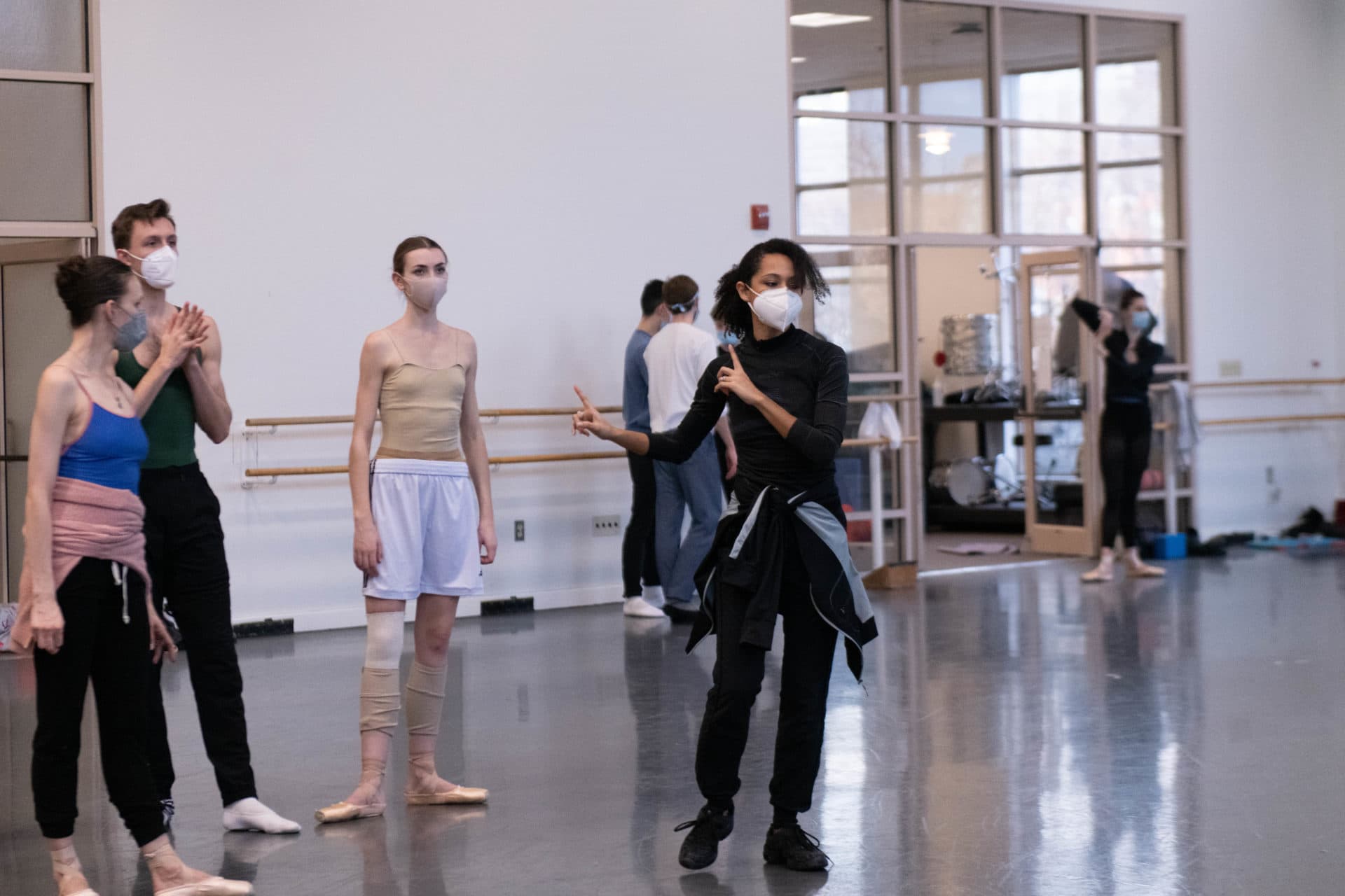 Claudia Schreier and the Boston Ballet rehearse for "Choreographer." (Courtesy of Brooke Trisolini/Boston Ballet)
