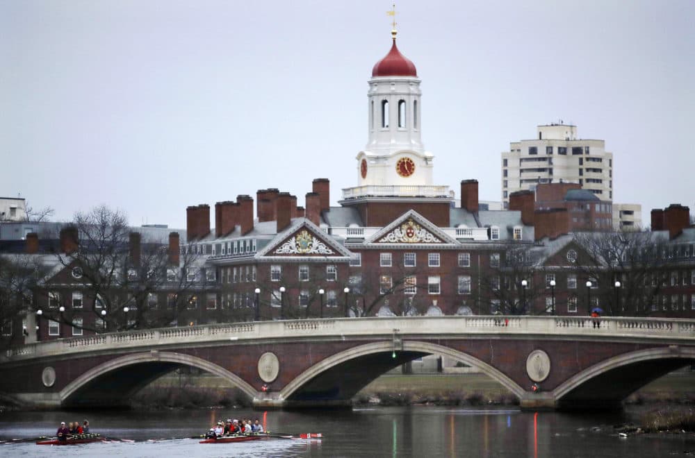 In this March 7, 2017, file photo, rowers paddle along the Charles River past the Harvard University campus in Cambridge.(Charles Krupa/AP)