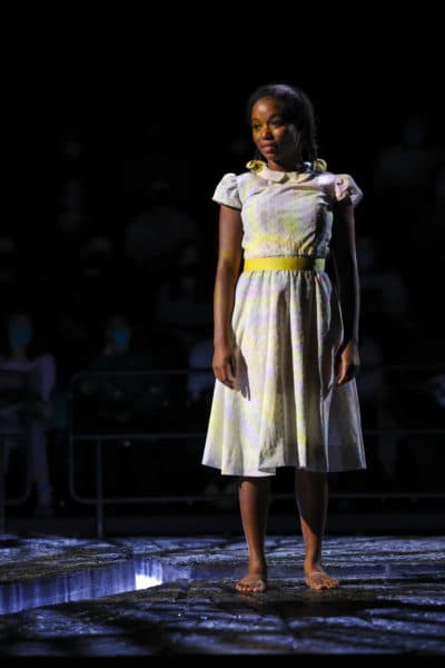 Hadar Busia-Singleton in "The Bluest Eye" at the Huntington Theatre Company. (Courtesy T Charles Erickson)