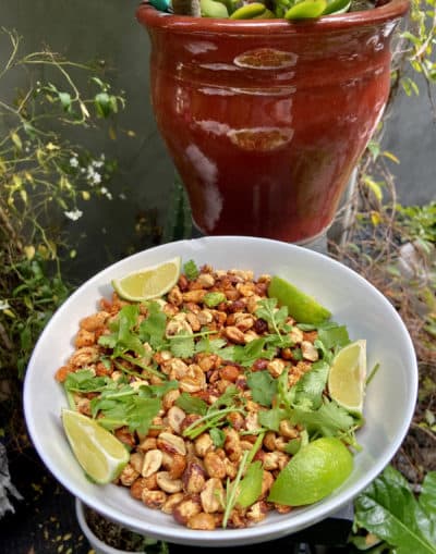 Lime and chile peanuts (Kathy Gunst/Here & Now)