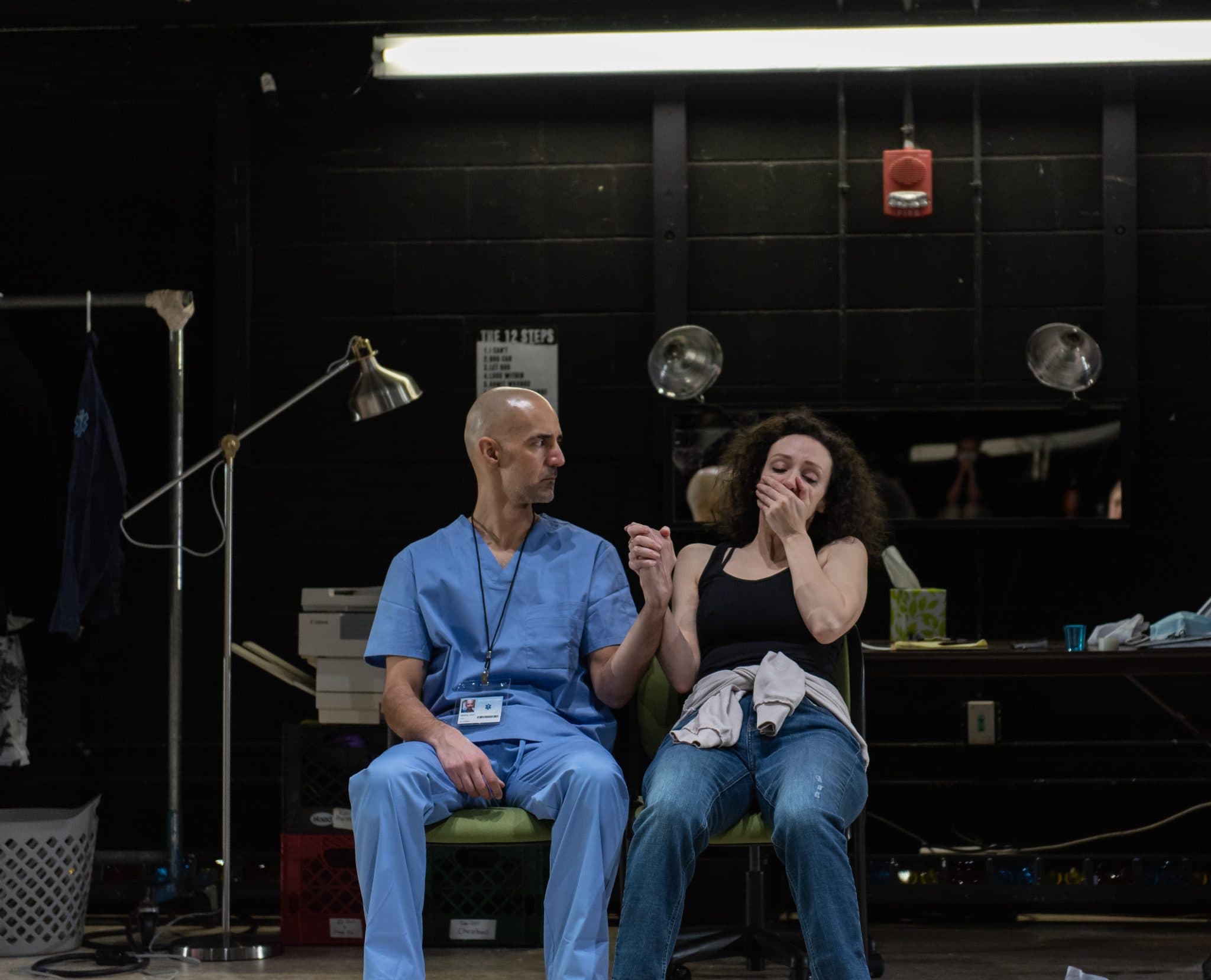 Nael Nacer and Marianna Bassham in "People, Places & Things" at SpeakEasy Stage Company. (Nile Scott Studios)