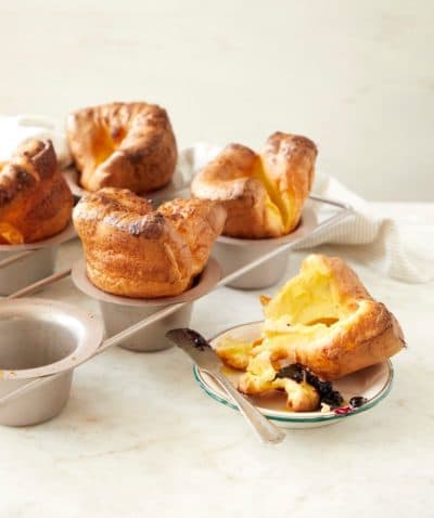 Blueberry popover from "The Fresh Eggs Daily Cookbook" by Lisa Steele. (Tina Rupp)
