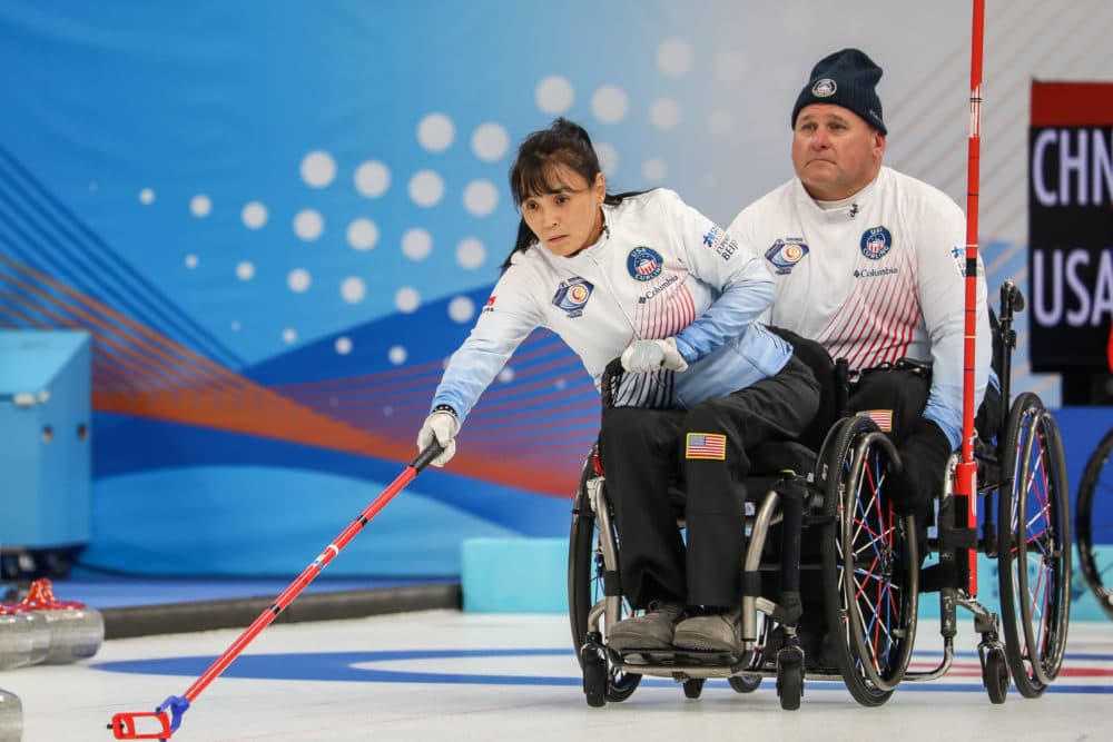 Batoyun 'Oyuna' Uranchimeg at the World Wheelchair Curling Championship 2021 in Beijing, China. (Courtesy)