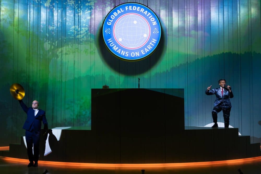 Evan Spigelman and Jennifer Kidwell in "Ocean Filibuster." (Courtesy Maggie Hall)