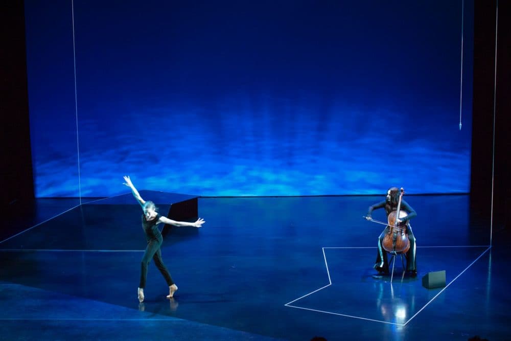 Maya Beiser and Wendy Whelan take the stage. (Courtesy of ICA/ Nils Schlebusch)