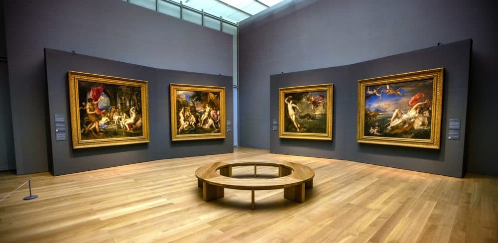 The "Titian - Women, Myth, and Power" exhibit in the new wing of the Isabella Stewart Gardner Museum last year. (Jesse Costa/WBUR)