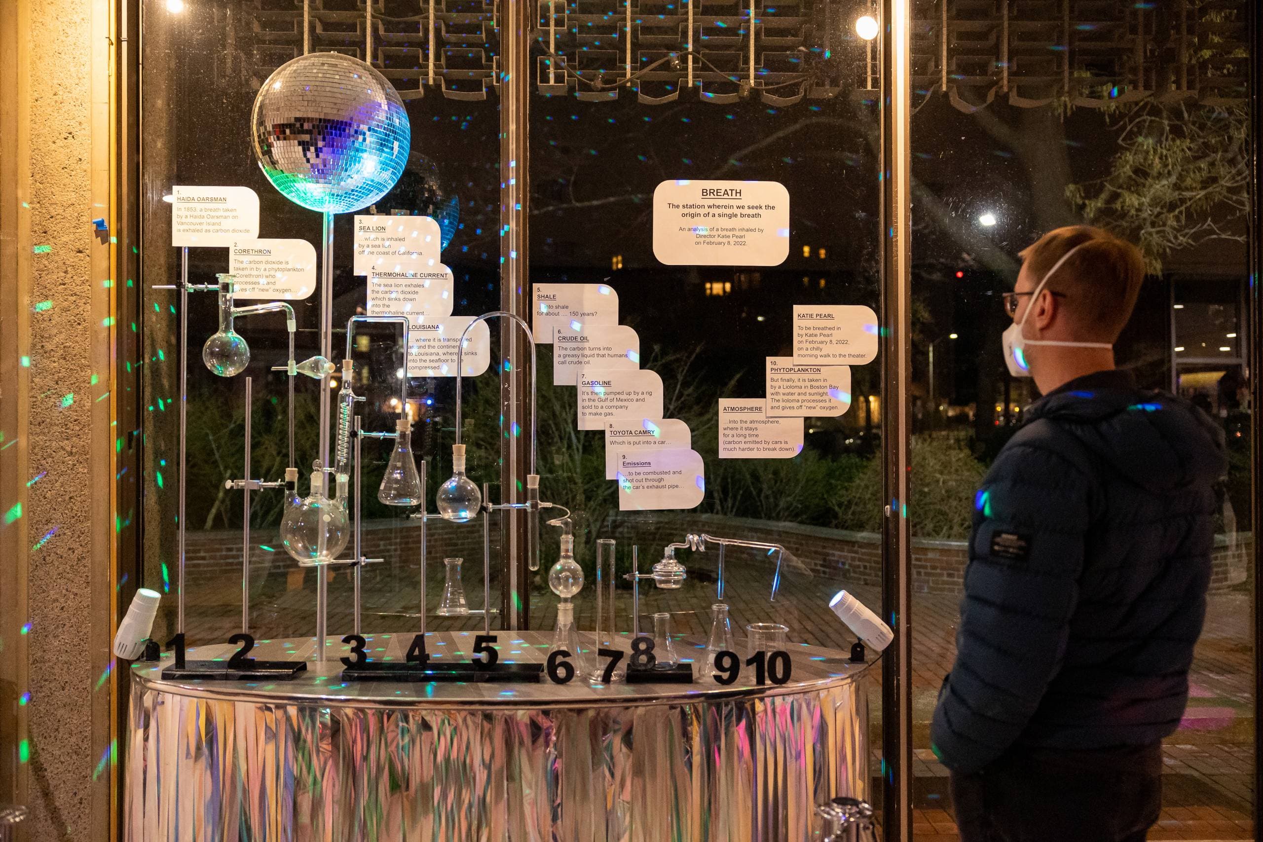 One of the interactive intermission exhibits at the A.R.T.'s production of "Ocean Filibuster." (Courtesy Maggie Hall)