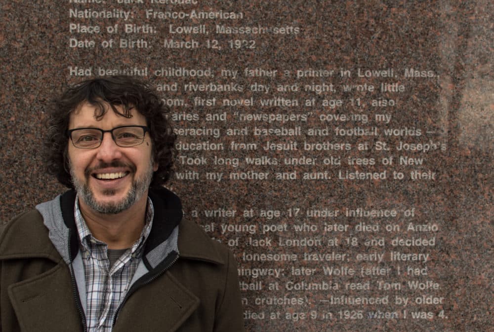 University of Massachusetts professor Todd Tietchen, who was editor of Jack Kerouac’s “The Haunted Life,” a previously unpublished work that was published in 2014. He’s pictured here in Kerouac Memorial Park in the author’s hometown Lowell, Massachusetts. (Casey Ashlock)