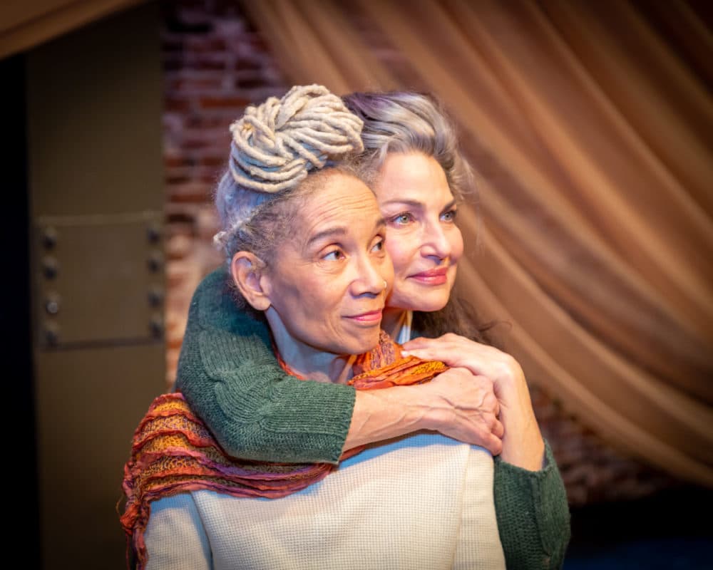 Dayenne CB Walters and Gloria Crist in Sleeping Weazel's "Everyday Life and Other Odds and Ends" at the Paramount Center. (Courtesy David Marshall)