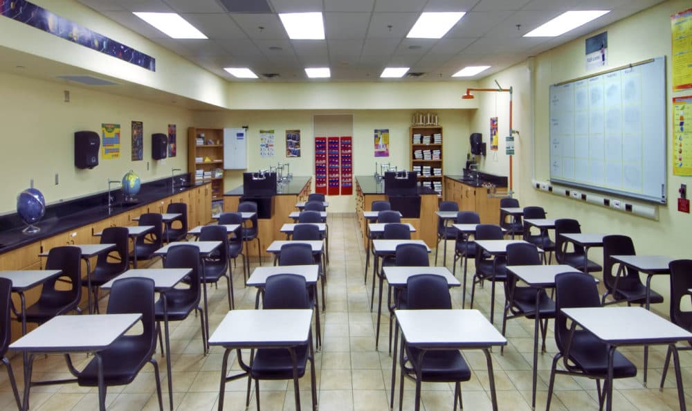 An empty classroom. (John Coletti/Getty Images)