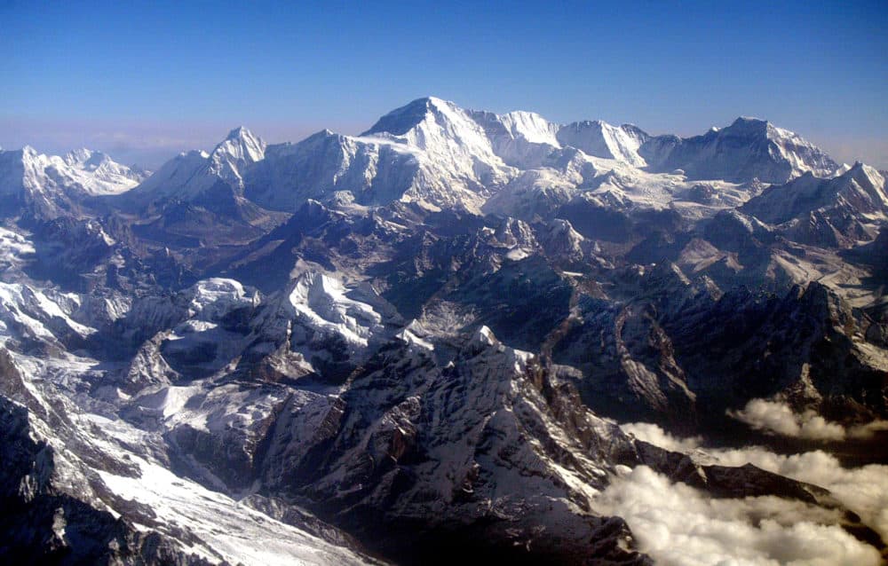 Mount Everest is shown at approximately 29,035-feet May 18, 2003 in Nepal. (Paula Bronstein/Getty Images)