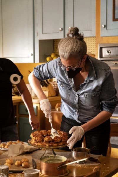 Christine Tobin on the set of 