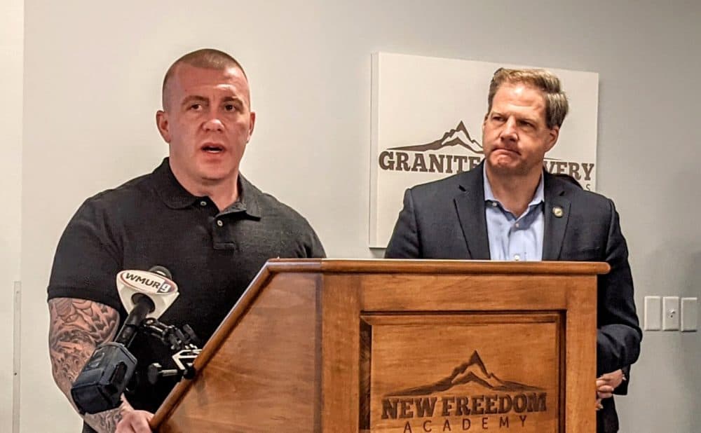 Gov. Chris Sununu visited GRC's headquarters on July 22, 2021. (Jason Moon/NHPR)