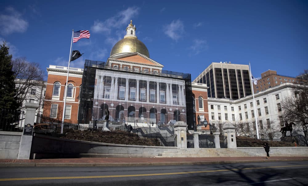 A view of the Massachusetts State House in Boston. (Robin Lubbock/WBUR)