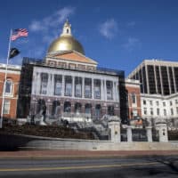 A view of the Massachusetts State House in Boston. (Robin Lubbock/WBUR)