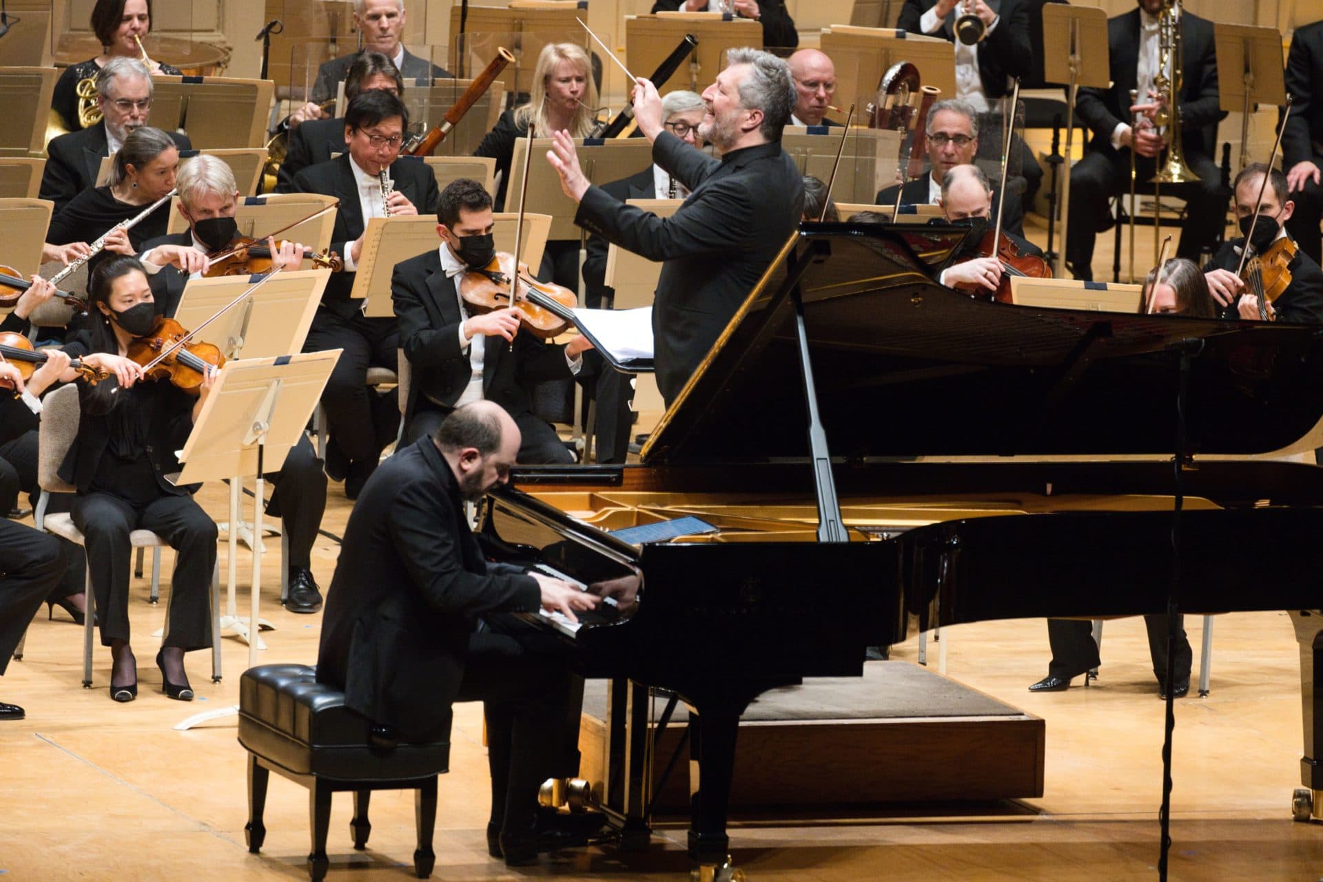 Le pianiste Kirill Gerstein et Thomas Adès interprètent le Concerto pour piano et orchestre d'Adès.  (Avec l'aimable autorisation d'Hilary Scott)