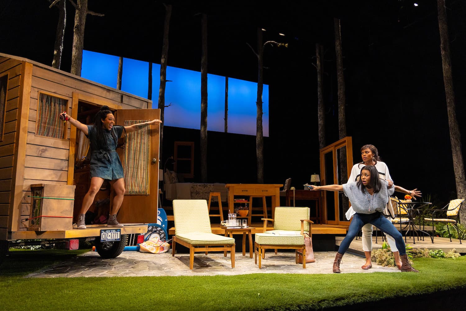 Lyndsay Allyn Cox, Arie Thompson and Nikkole Salter in &quot;Our Daughters, Like Pillars.&quot; (Courtesy T Charles Erickson)