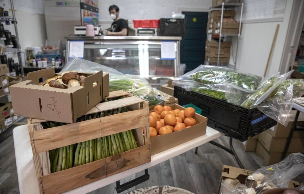 The Mushroom Shop also sells seasonal produce. (Robin Lubbock/WBUR)