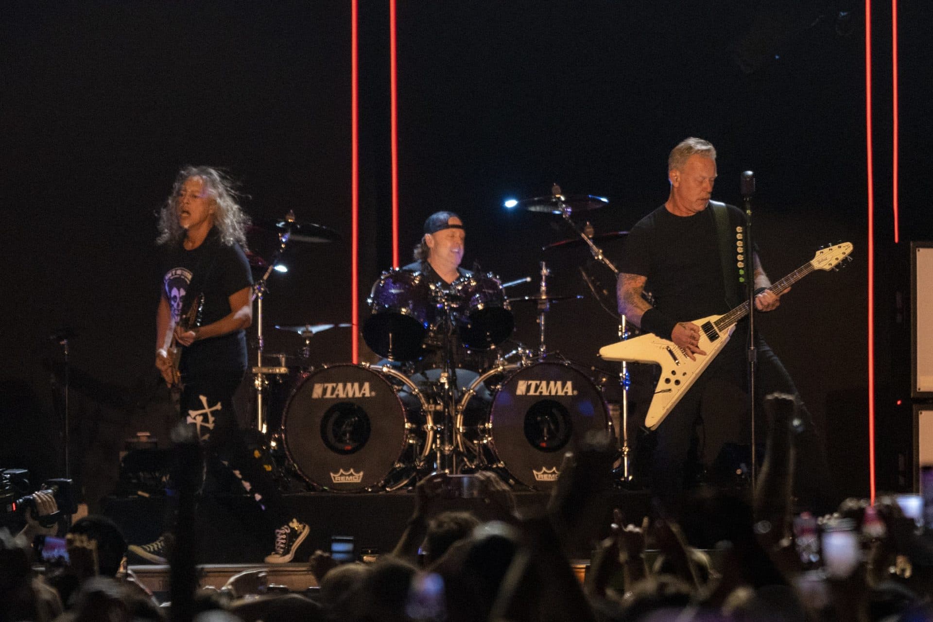 Metallica performs the closing set at the 2022 Boston Calling Music Festival. (Jesse Costa/WBUR)