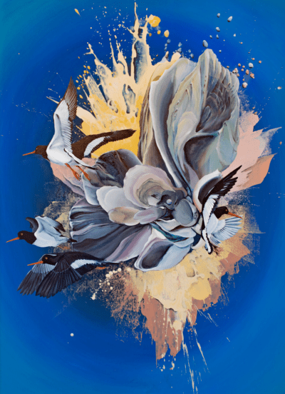 "Oystercatcher" painted by Ortiz in 2021. (Courtesy Felipe Ortiz)