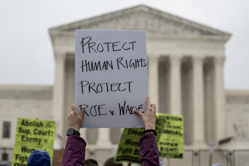 An abortion-rights protester holds up a sign during a demonstration in front of the U.S. Supreme Court Building on May 07, 2022 in Washington, D.C. (Anna Moneymaker/Getty Images)