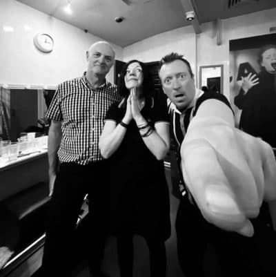 The Chelsea Curve backstage at the Cavern Club in Liverpool, England. (Courtesy Brigitte Belanger)