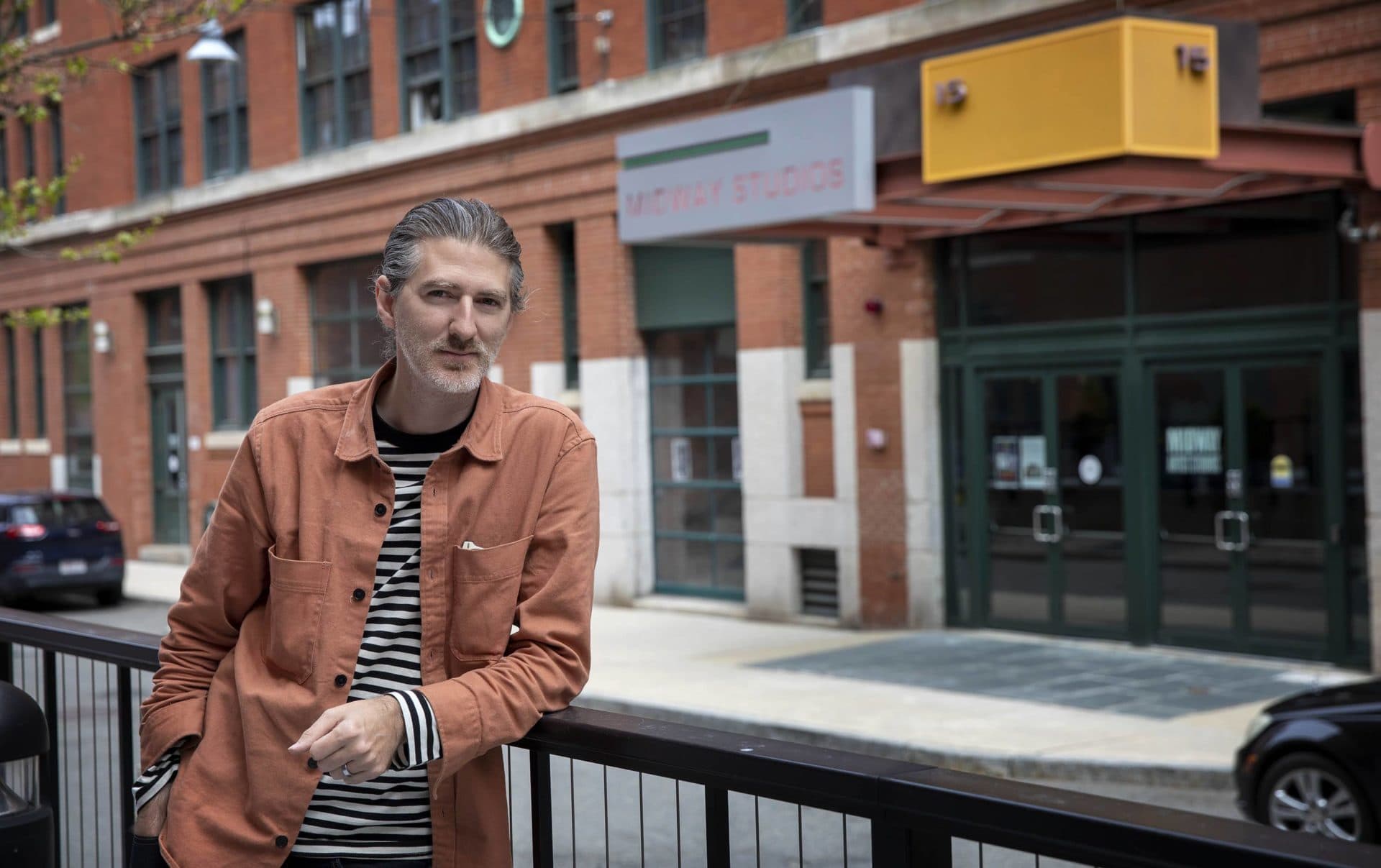 Filmmaker Raber Umphenour is one of the co-founders of the Midway Artists Collective. (Robin Lubbock/WBUR)