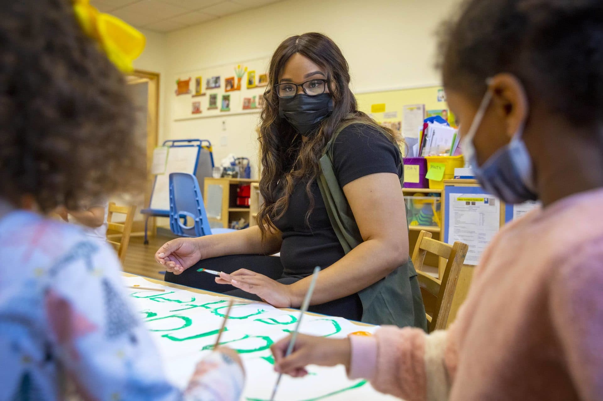 Kiya Savannah is a teacher at the Ellis Early Learning Center in Boston. (Robin Lubbock/WBUR)