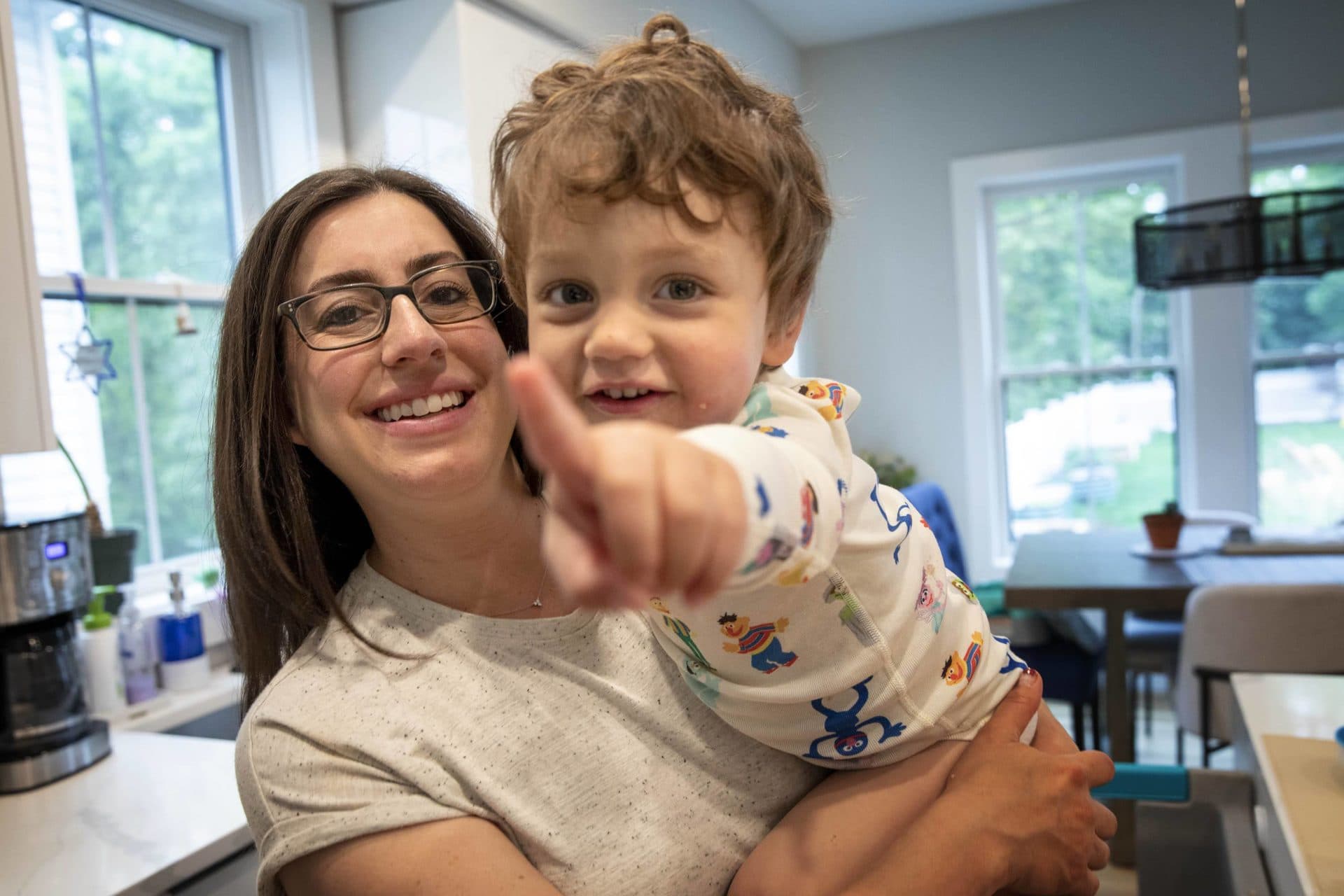 Sarah Berkley with her son, Cole. (Robin Lubbock/WBUR)