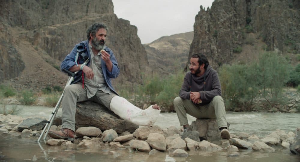 Hasan Majuni and Amin Simiar in a still from "Hit the Road." (Courtesy Kino Lorber)