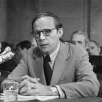 Former White House aide John Dean III, pauses while reading a long prepared statement before the Senate Watergate Committee Monday, June 25, 1973. (AP)