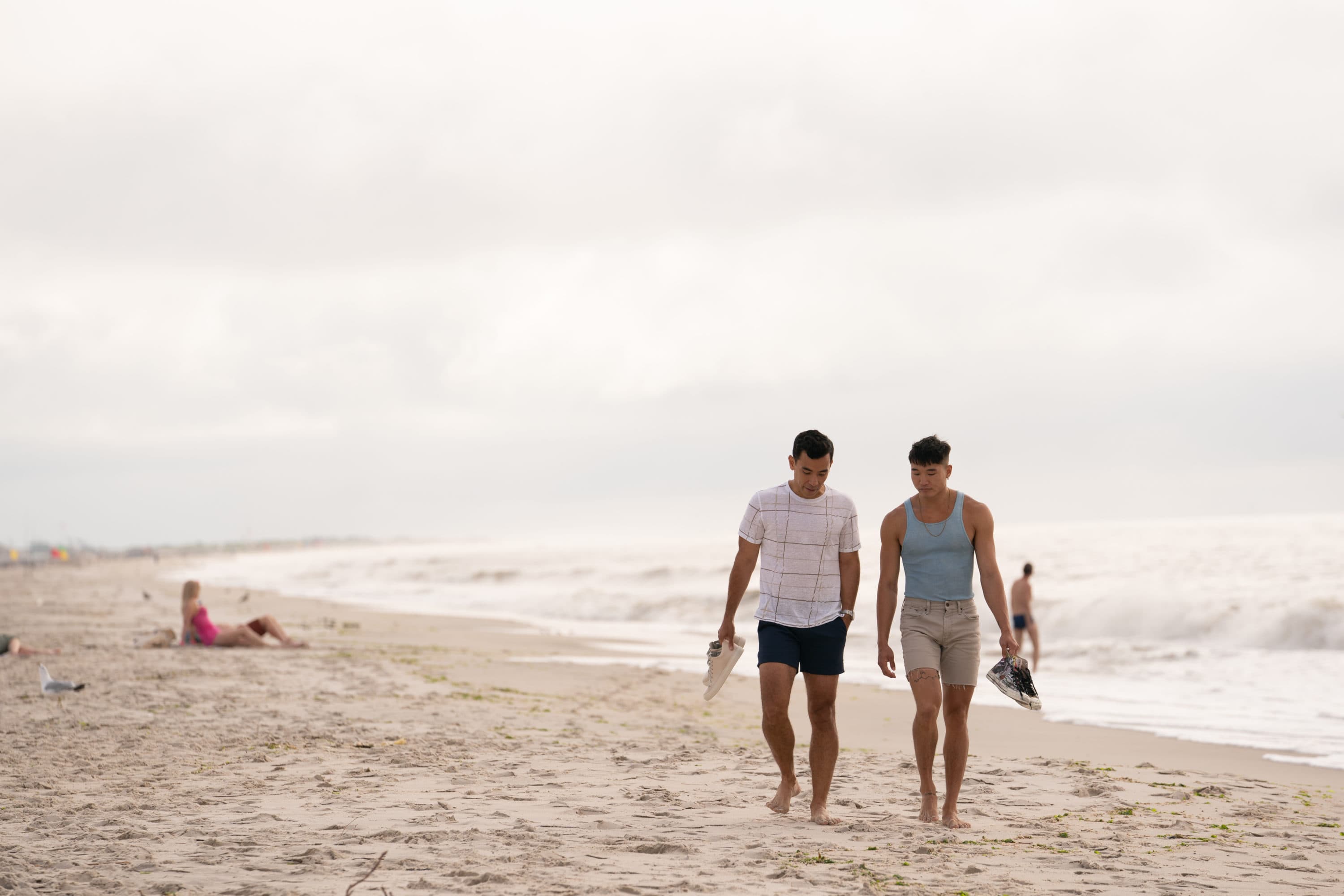 Conrad Ricamora and Joel Kim Booster in the film "Fire Island," which screens at the 2022 Provincetown International Film Festival. (Courtesy Jeong Park/Searchlight Pictures)
