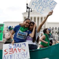 Pro-abortion activists react to the Dobbs v Jackson Women’s Health Organization ruling which overturns the landmark abortion Roe v. Wade case in front of the U.S. Supreme Court on June 24, 2022 in Washington, D.C. (Anna Moneymaker/Getty Images)