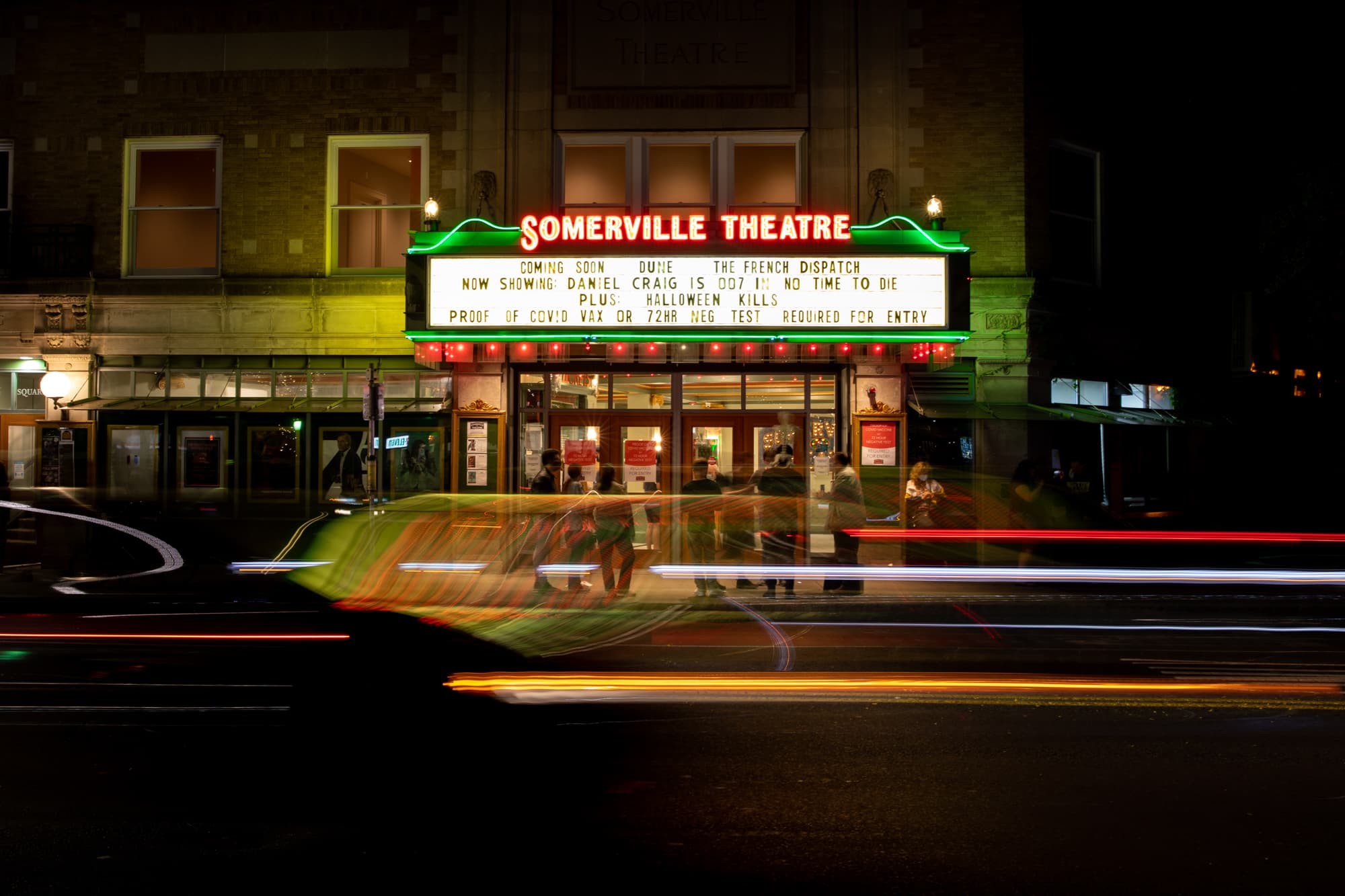 The Somerville Theatre's marquee. (Courtesy Marissa Fiorucci)